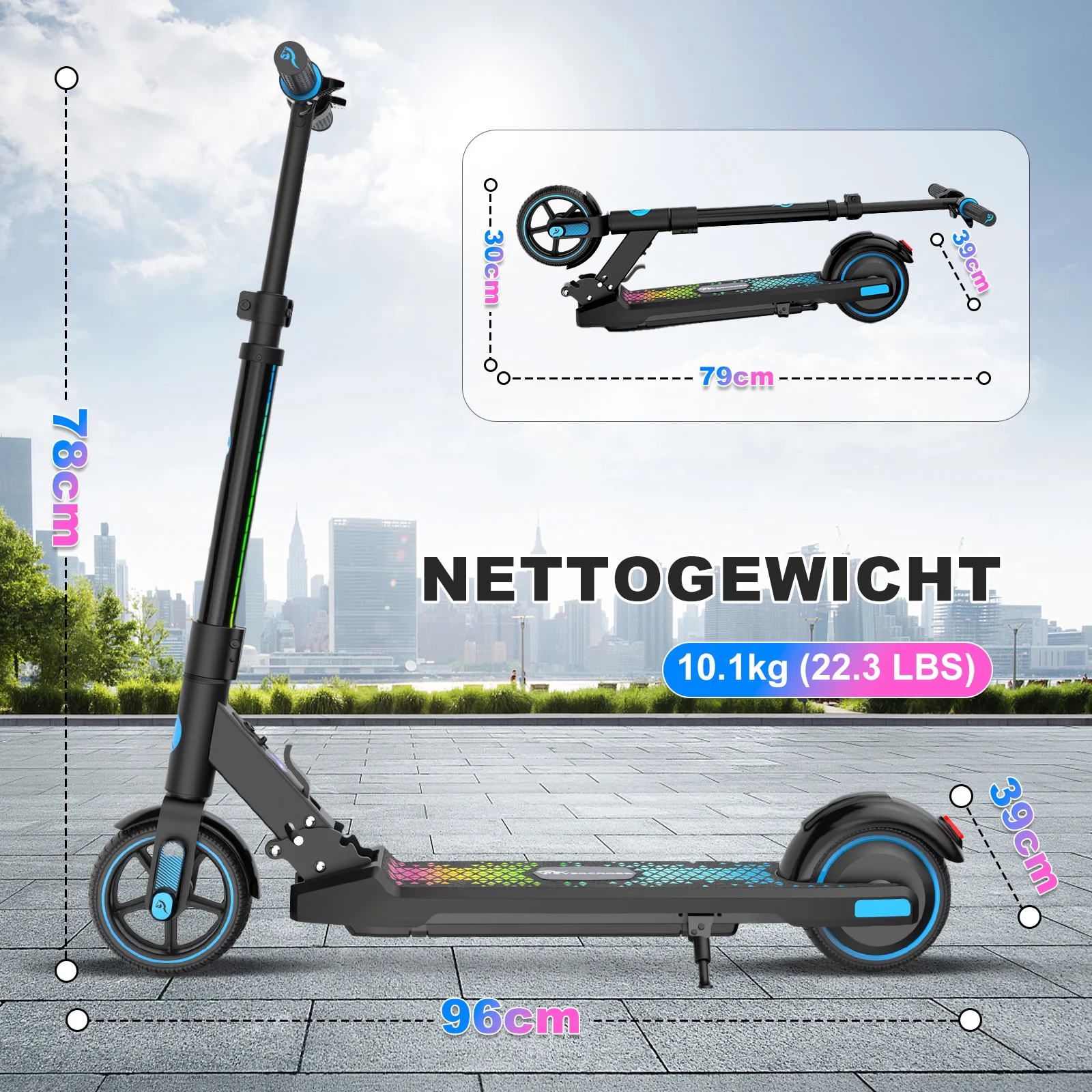 EVERCROSS EV06C Kinder-Elektroroller für 6-12 Jahre - Image 4