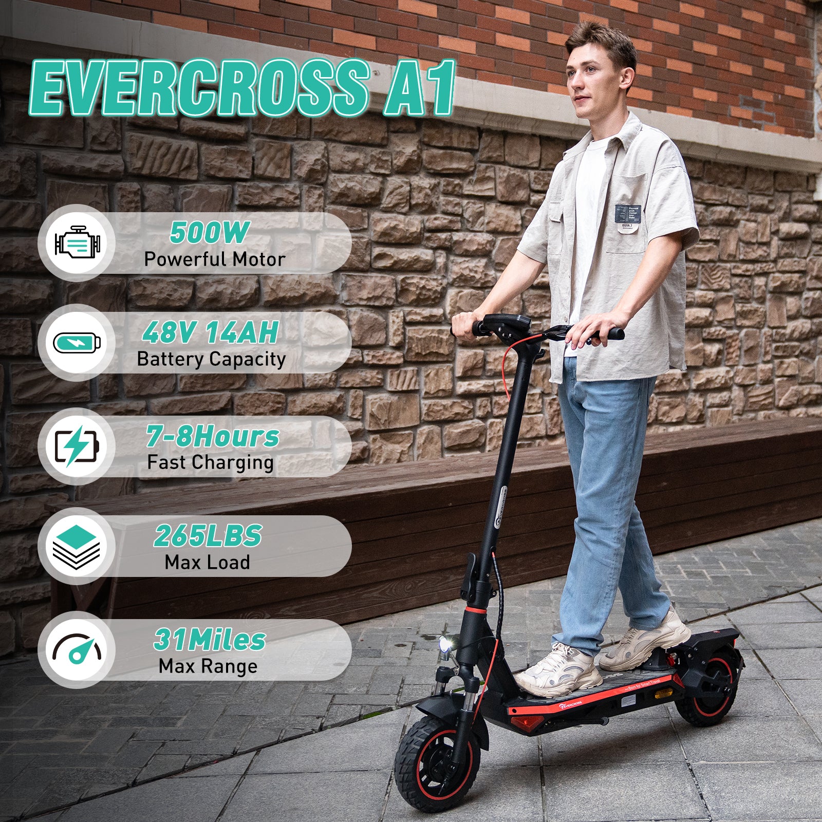 EVERCROSS A1 Faltbarer Elektroroller（NO ABE） - Image 3