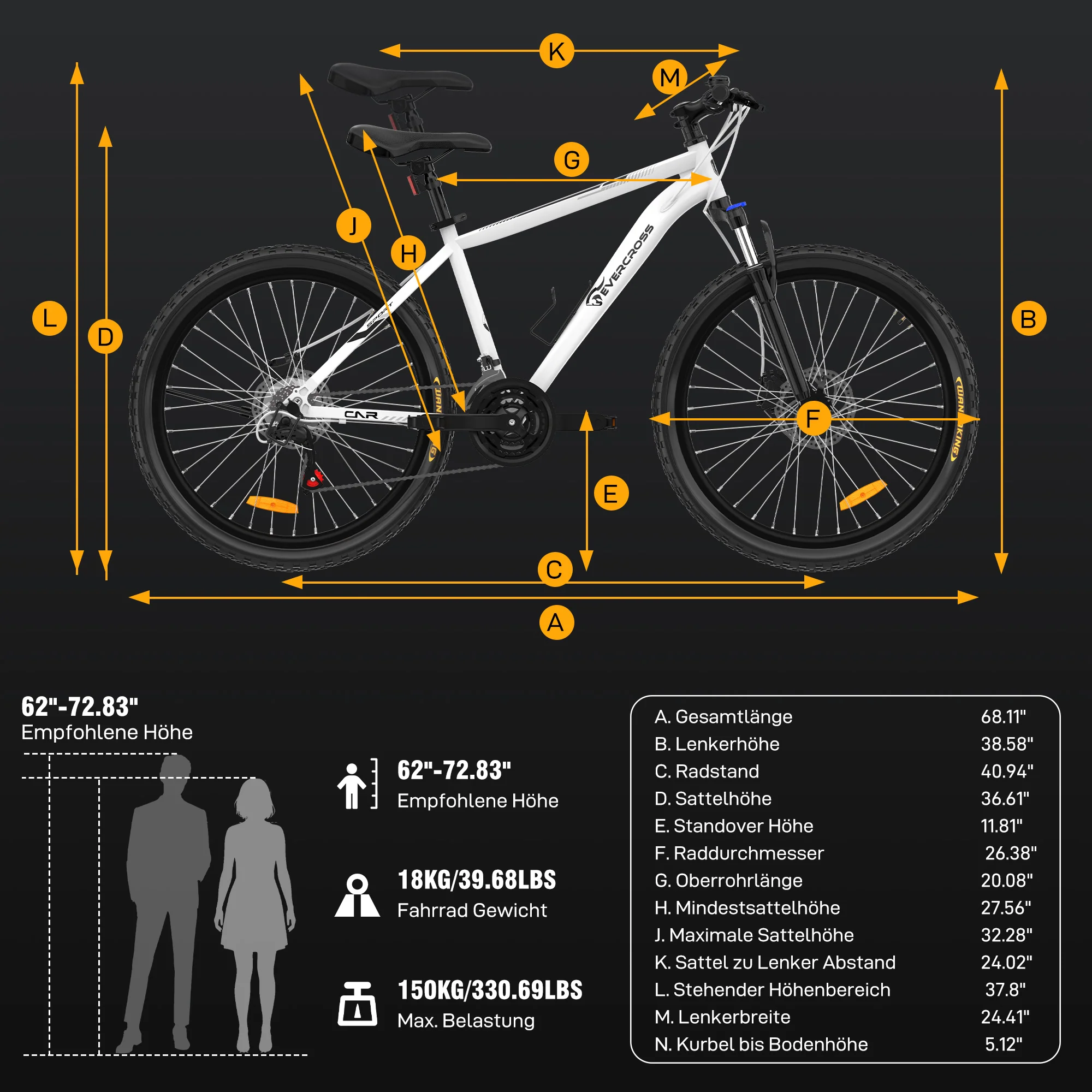 EVERCROSS EM3 Mountainbike (Fahrrad) - Image 7