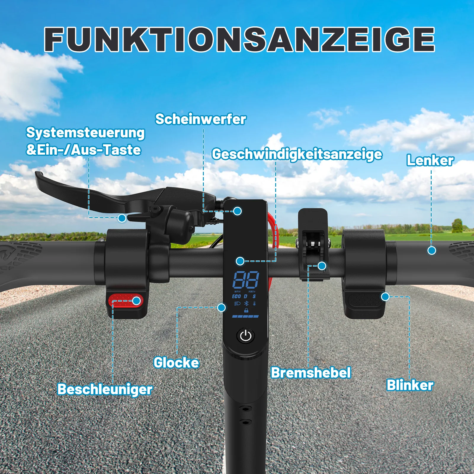 EVERCROSS EV10K PRO ABE Faltbarer Elektroroller - Image 8