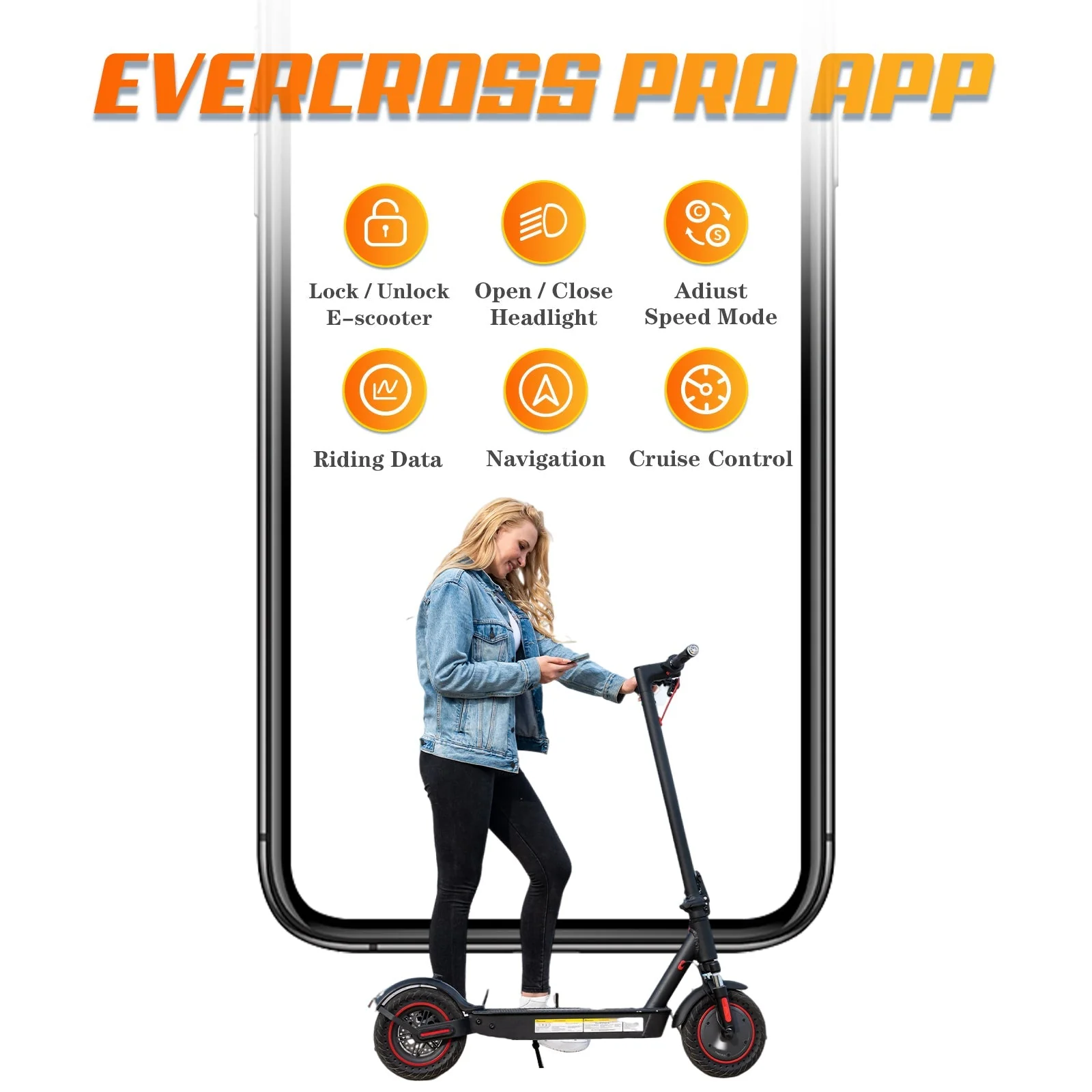 EVERCROSS EV10K PRO Klappbarer E-Scooter-25km/h(Compliance in AT) - Image 13