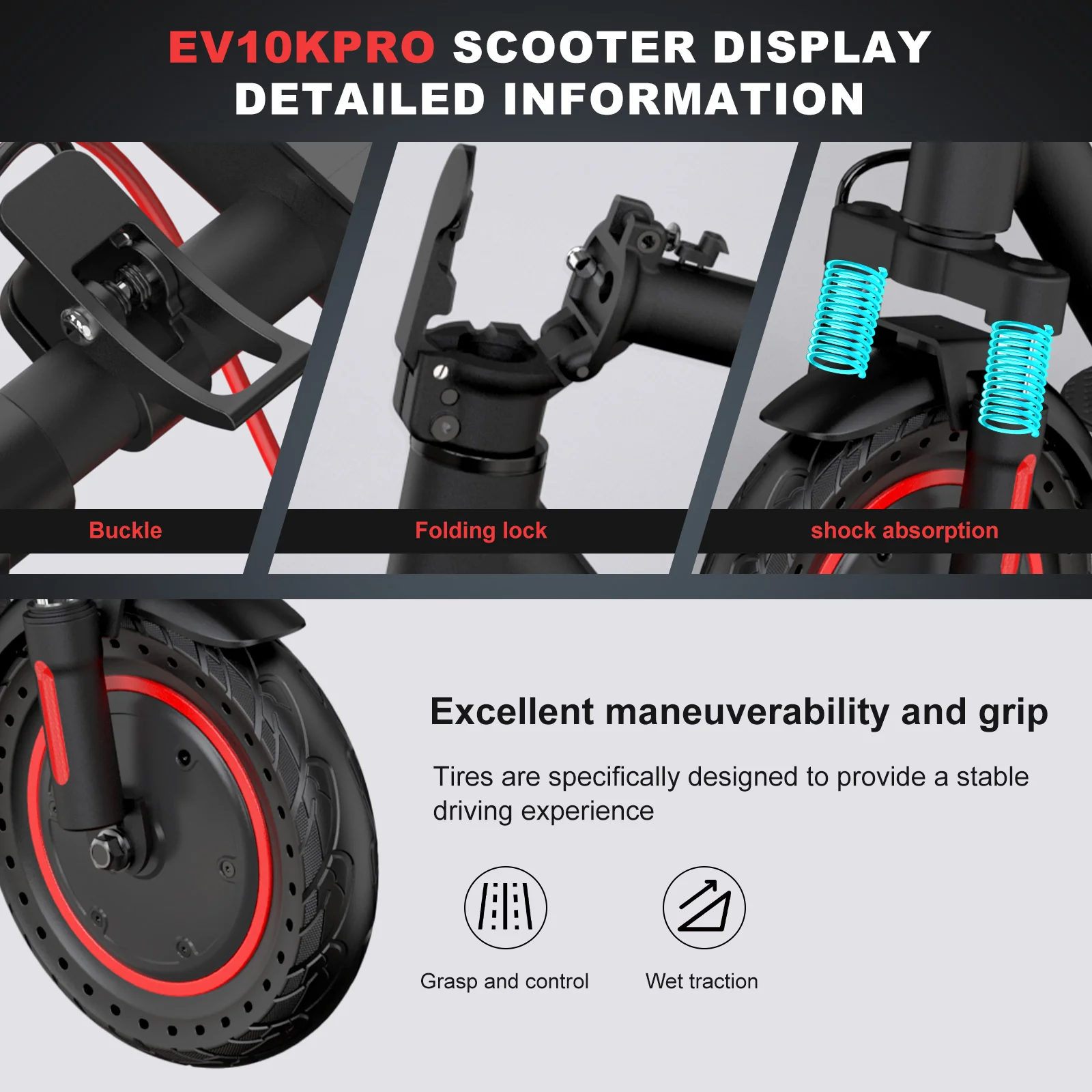 EVERCROSS EV10K PRO Klappbarer E-Scooter-25km/h(Compliance in AT) - Image 6