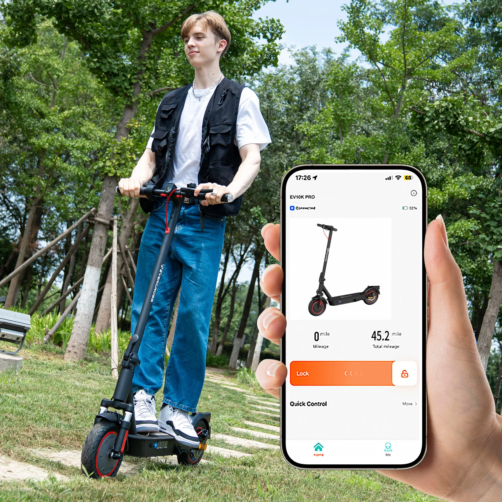 EVERCROSS EV10K PRO Klappbarer E-Scooter-25km/h(Compliance in AT) - Image 8