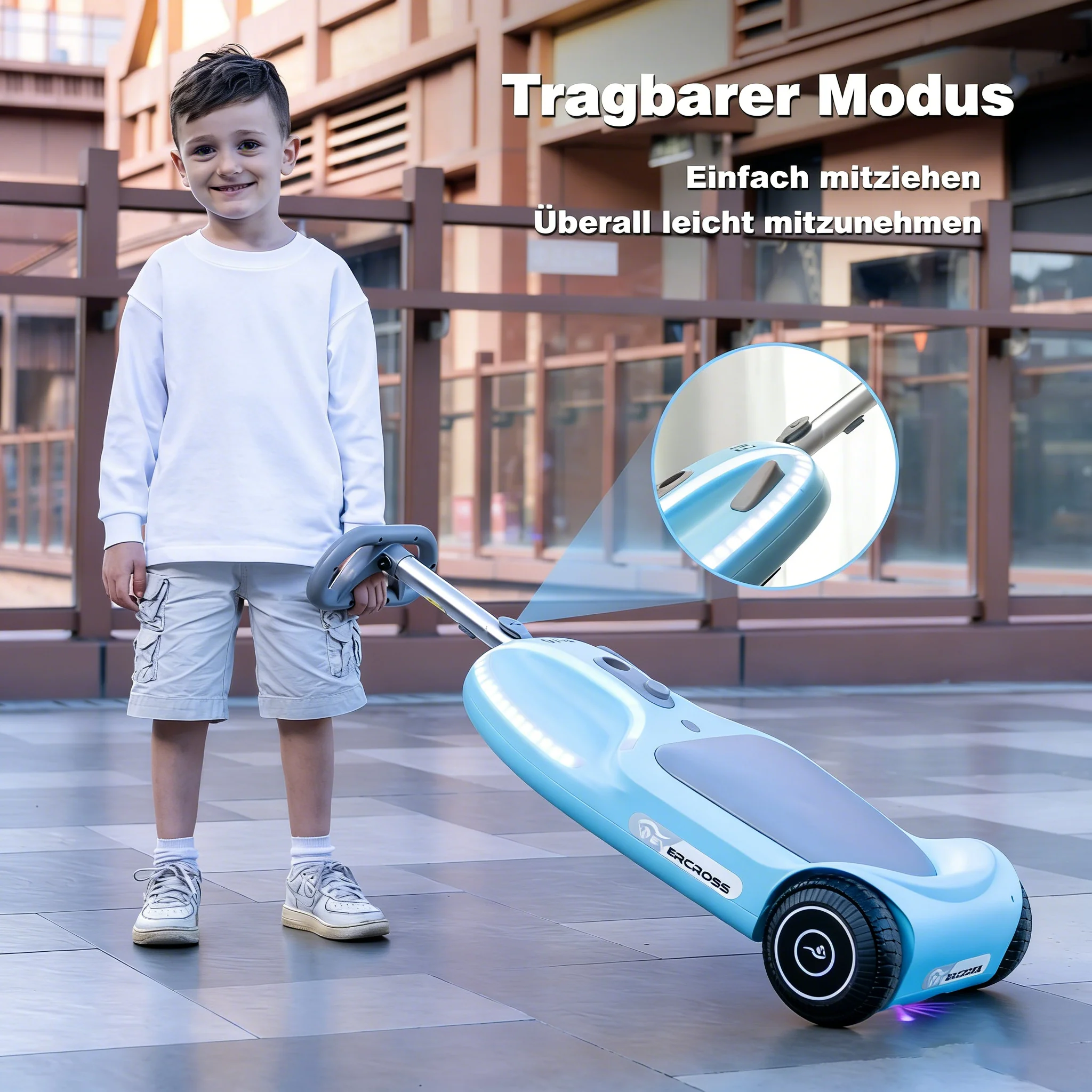 EVERCROSS EV6 Elektrofahrzeug für Kinder, Vier-in-Eins-Schaukelauto mit Pedalen - Image 12