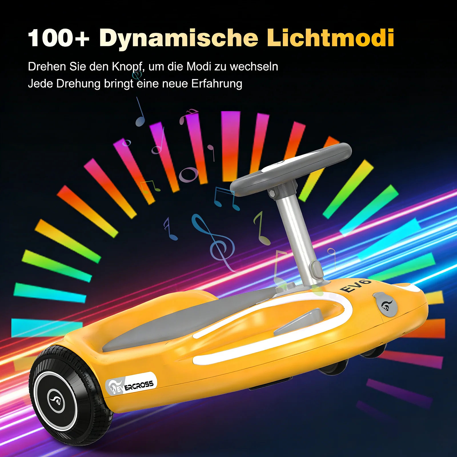 EVERCROSS EV6 Elektrofahrzeug für Kinder, Vier-in-Eins-Schaukelauto mit Pedalen - Image 9