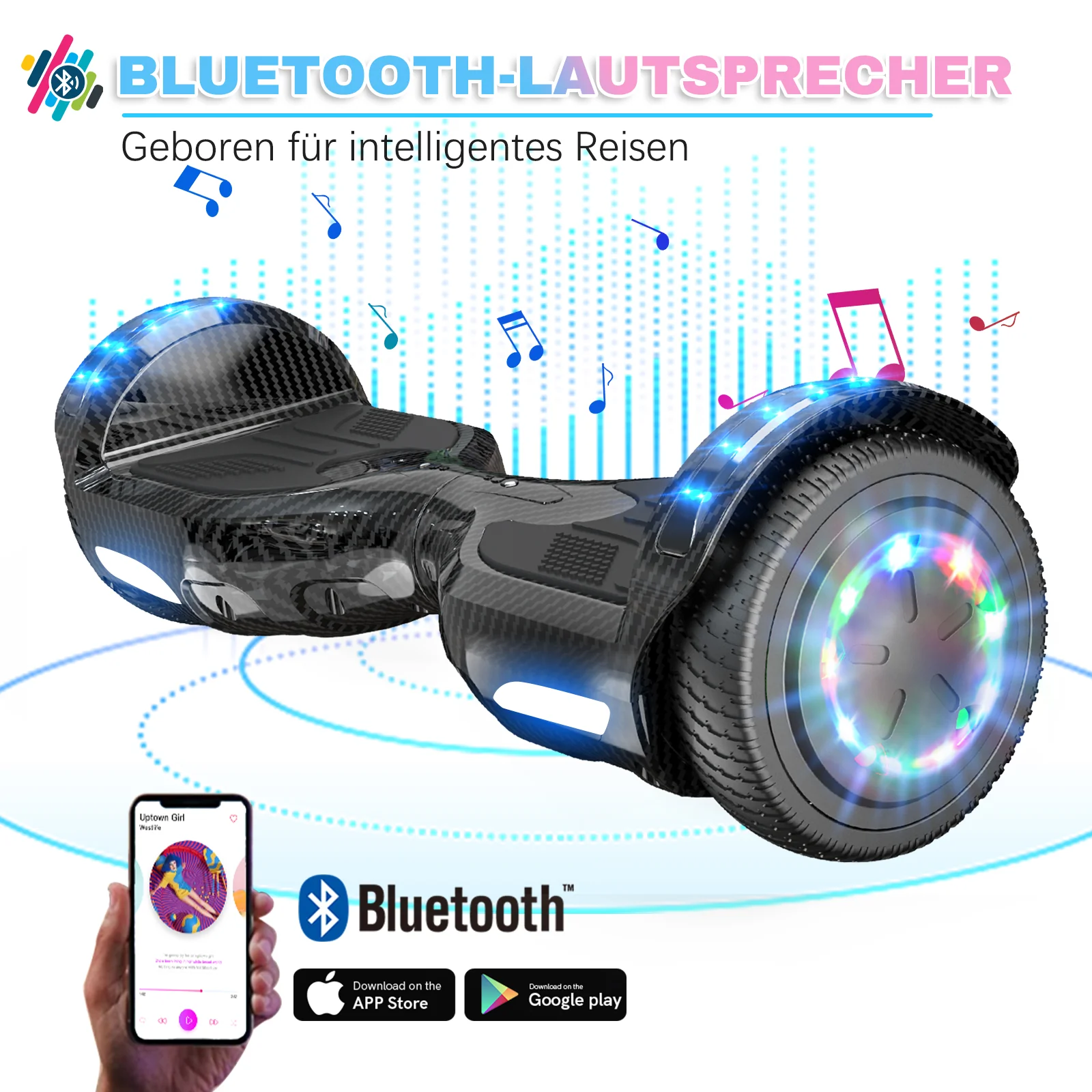 EVERCROSS XP10 Hoverboard, 6,5-Zoll-Selbstausgleichender Roller mit Sitz - Image 10